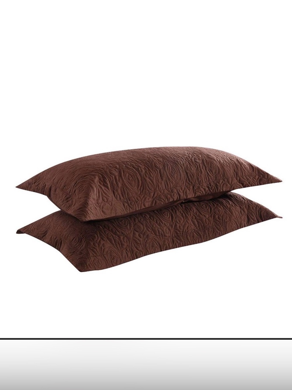 Quilted Pillow Shams in Chocolate Brown - Set of 2